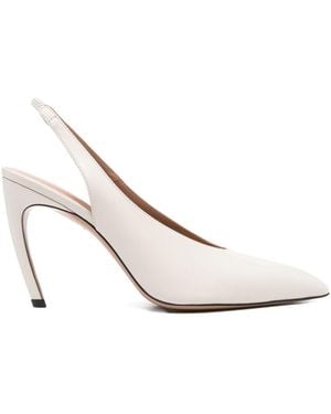 The Attico Slingback in pelle - Bianco