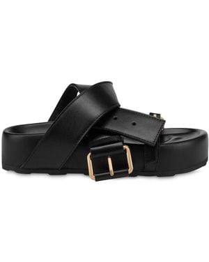 Moschino Belted Sandals - Black