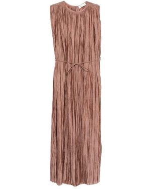 Roberto Collina Pleated Dress - Brown