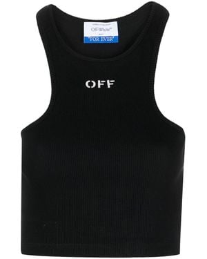 Off-White c/o Virgil Abloh Ribbed Crop Top - Black