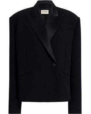 KHAITE Notched Lapel Single-Button Jacket - Black