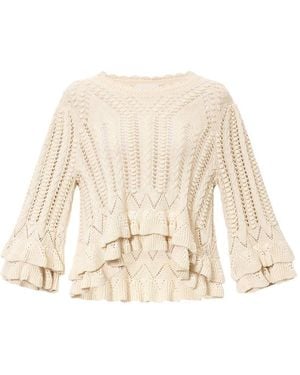 Isabel Marant Openwork Knit Top - Natural