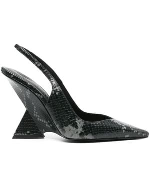 The Attico Cheope 105 Leather Slingback Pumps - Black