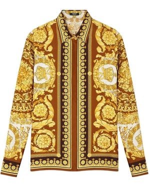 Versace Camicia in seta stampata - Giallo