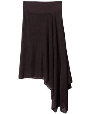 Jacquemus Asymmetrical Knitted Skirt - Black