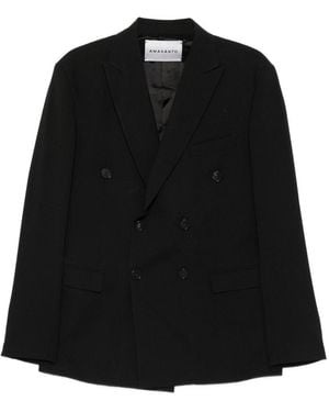 Amaranto Double-Breasted Blazer - Black