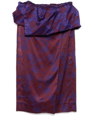 Dries Van Noten Gonna midi in broccato floreale - Viola
