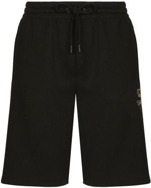 Dolce & Gabbana Embroidered Track Shorts - Black