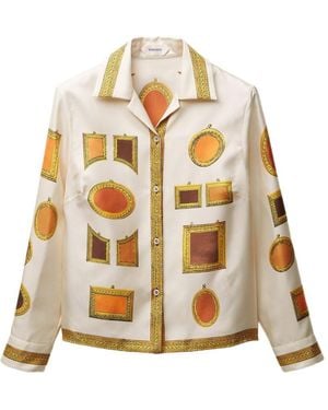 Versace Informal Shirt Silk Twill Print "The Gallery" - Metallic