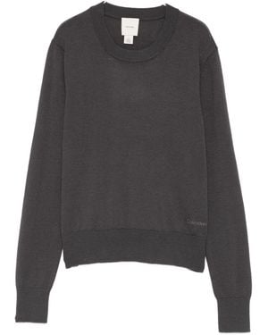 Calvin Klein Wool Crew Neck Sweater - Grey