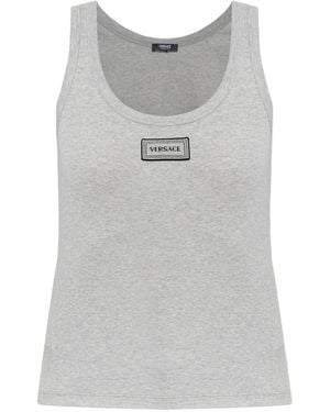 Versace Fitted Spaghetti Strap Top - Grey