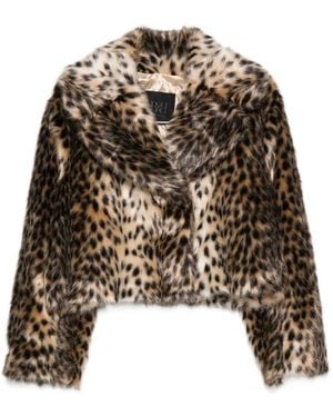 BB COUTURE Leopard Print Faux Fur - Brown