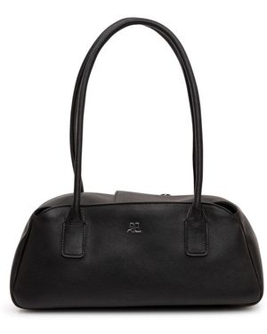 Courreges Strip Medium Shoulder Bag - Black