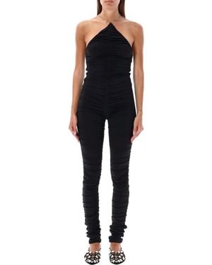 The Attico Draped Slim Fit Jumpsuit - Black