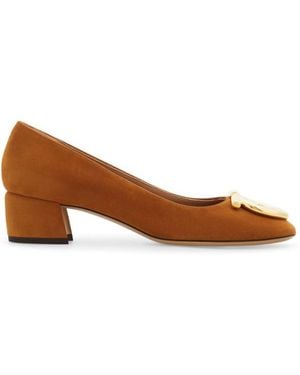 Ferragamo Suede Pumps - Brown