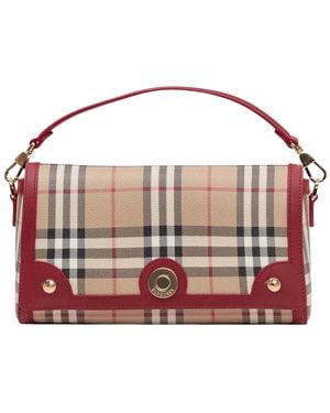 Burberry Check Small Crossbody Bag - Red
