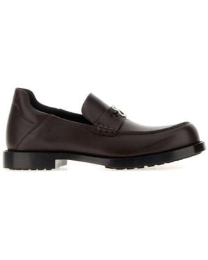Balenciaga Dark Leather Loafers - Black