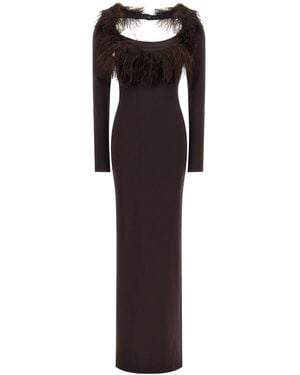 The Attico Scoop Neck Maxi Dress - Black