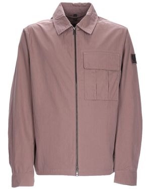 Belstaff Solid Shirt Collar Jacket - Pink