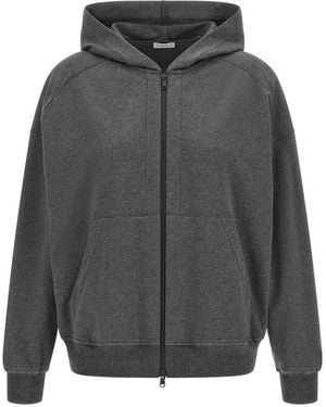 Brunello Cucinelli Solid Hood Sweatshirt - Gray