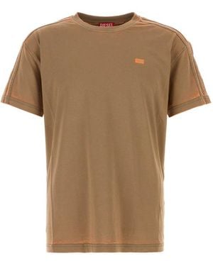 DIESEL Crew Neck T-Shirt - Brown