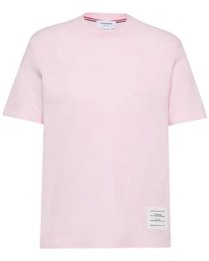 Thom Browne Solid Crew Neck T-Shirt - Pink