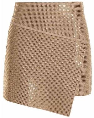 ANDREADAMO Sequin Knit Mini Skirt - Natural