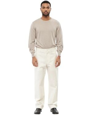 Dior Solid Straight Pants - Natural