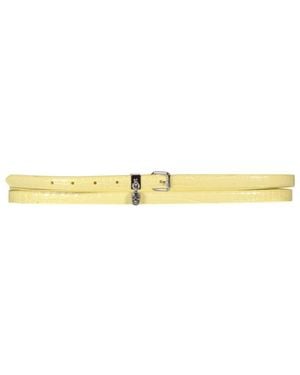 McQueen Textured Buckle Belt - Yellow