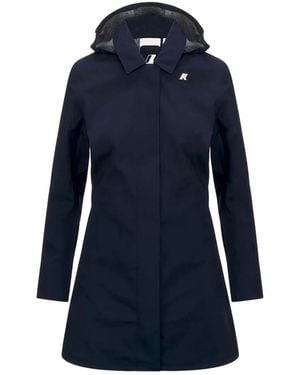 K-Way Solid Shirt Collar Jacket - Blue