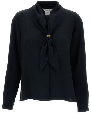 Max Mara Band Collar Top - Black