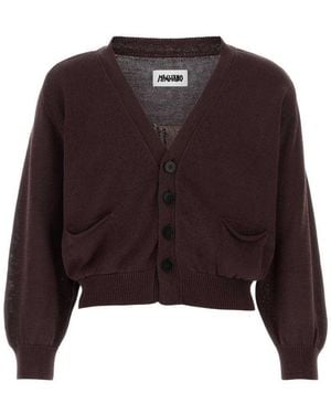 Magliano V Neck Cardigans - Brown