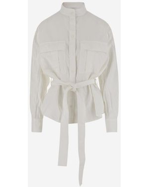 Ferragamo Shirt With Belt - White
