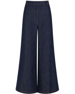 Dries Van Noten Flared Flat Front Pants - Blue