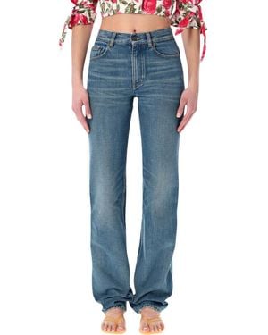 Chloé Straight Mid Rise Jeans - Blue