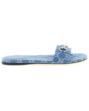 Gucci Logo Flats - Blue
