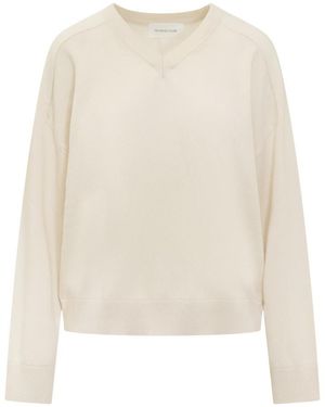 ARMARIUM Solid V Neck Sweater - White