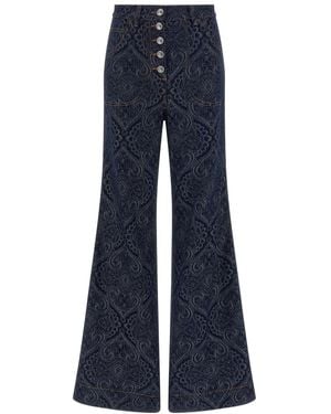 Etro Paisley Motif Jeans - Blue