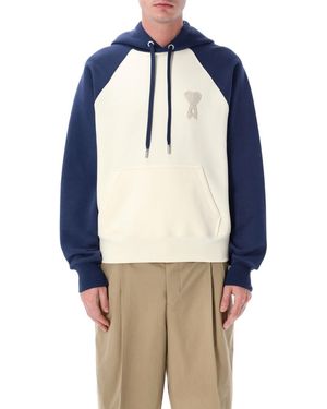 Ami Paris Color Block Hoodie - Blue