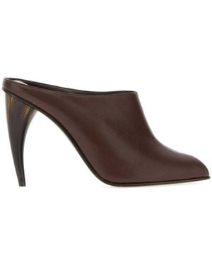 McQueen Leather Mules - Brown