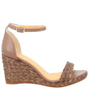 Castañer Castañer Leather Raffia Heel - Brown