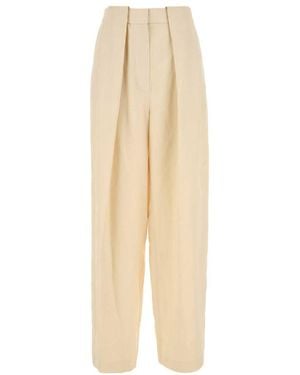 Stella McCartney Wide Butter-Coloured Pants - Natural