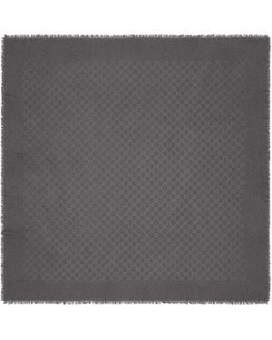 Gucci Dark Gg Logo Scarf - Grey