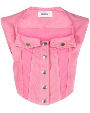 Ambush Denim Top - Pink