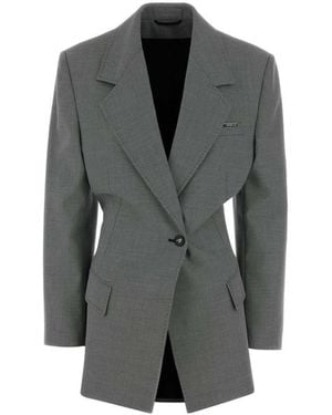 The Attico Notched Lapel Blazer - Gray