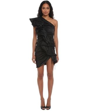 Bottega Veneta One Shoulder Mini Dress - Black