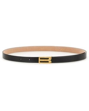 Victoria Beckham Textured Buckle Belt - White