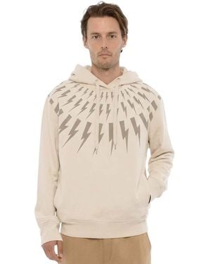 Neil Barrett Relaxed Printed Hoodie - Natural
