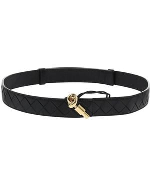 Bottega Veneta Knot Detail Belt - Black