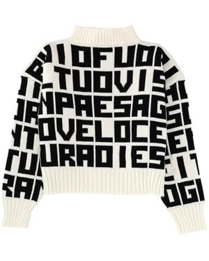 MSGM Logo Mock Collar Sweater - Black